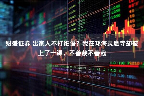 财盛证券 出家人不打诳语？我在邛海灵鹰寺却被上了一课，不善哉不善哉